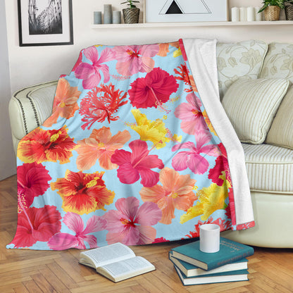 Hibiscus Pattern Print Design HB020 Fleece Blanket