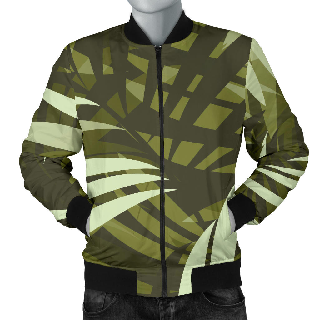 Palm Leaves Pattern Print Design PL05 Men Bomber Jacket