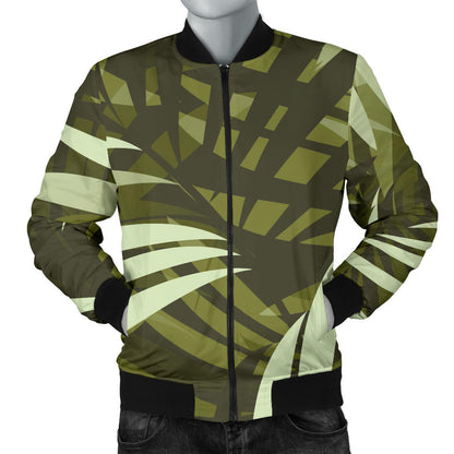 Palm Leaves Pattern Print Design PL05 Men Bomber Jacket