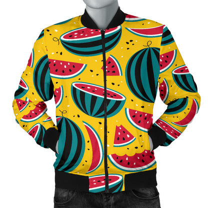 Watermelon Pattern Print Design WM02 Men Bomber Jacket