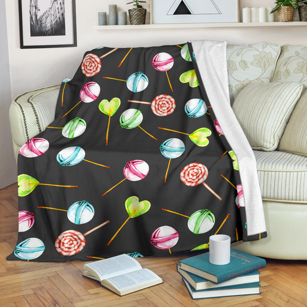 Lollipop Pattern Print Design LL02 Fleece Blanket