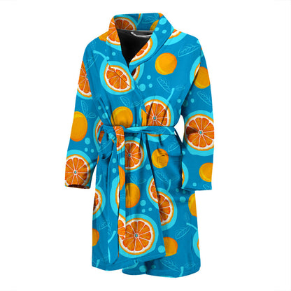 Grapefruit Pattern Print Design GF03 Men Bathrobe