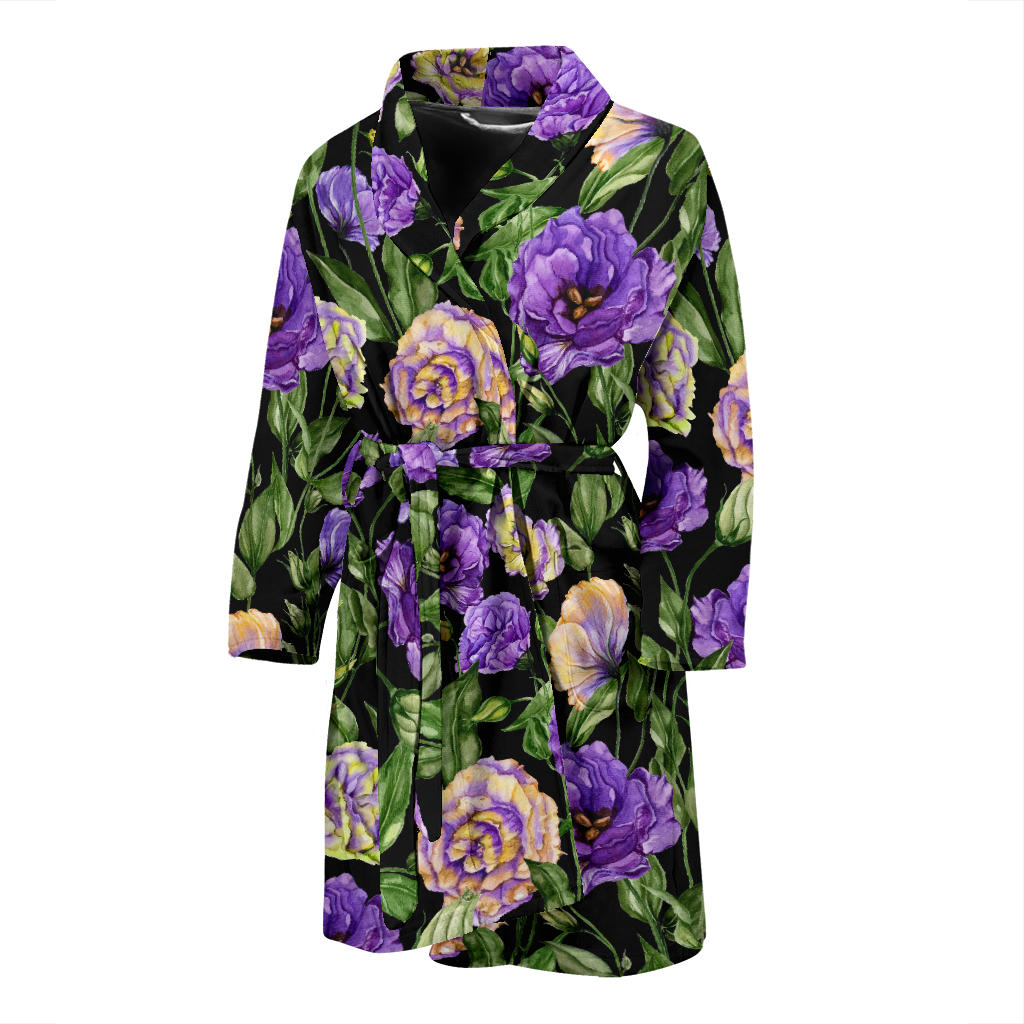 Lisianthus Pattern Print Design LT02 Men Bathrobe