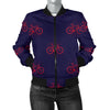 Bicycle Pattern Print Design 01 Women's Bomber Jacket