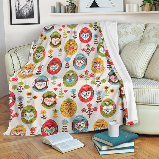 Easter Eggs Pattern Print Design RB011 Fleece Blanket