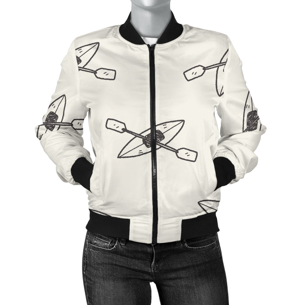 Kayak Pattern Print Design 01 Women's Bomber Jacket