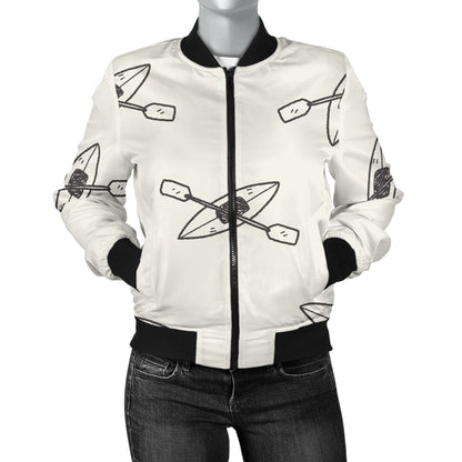 Kayak Pattern Print Design 01 Women's Bomber Jacket