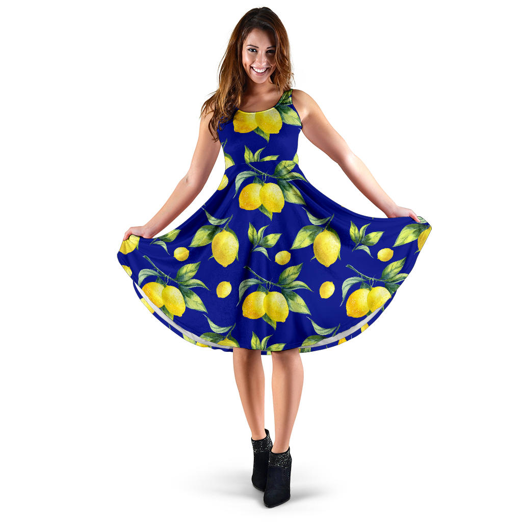 Lemon Pattern Print Design LM06 Midi Dress