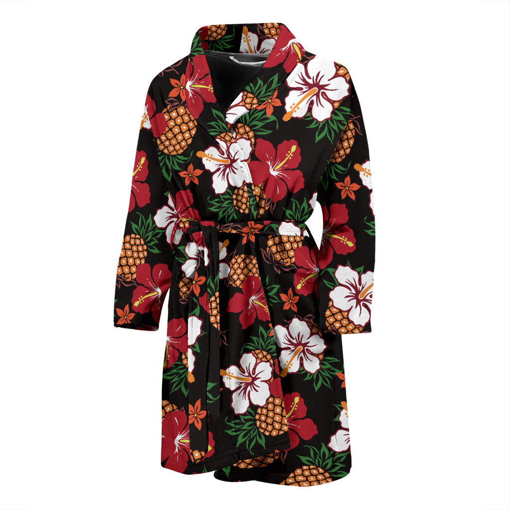 Hawaiian Themed Pattern Print Design H013 Men Bathrobe