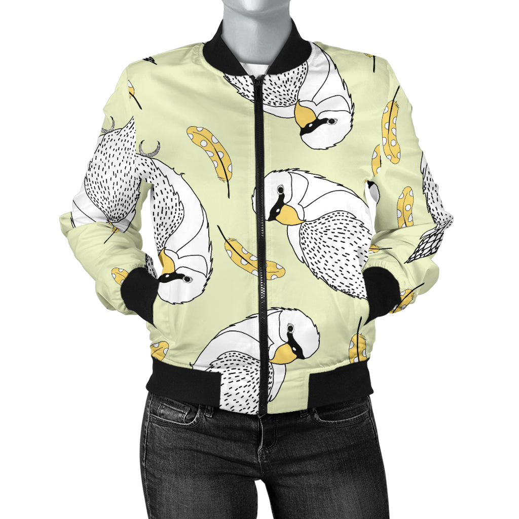 Parakeet Pattern Print Design A03 Women's Bomber Jacket