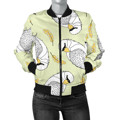 Parakeet Pattern Print Design A03 Women's Bomber Jacket