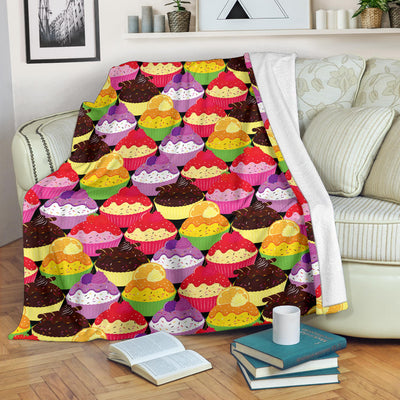 Cupcake Pattern Print Design CP02 Fleece Blanket