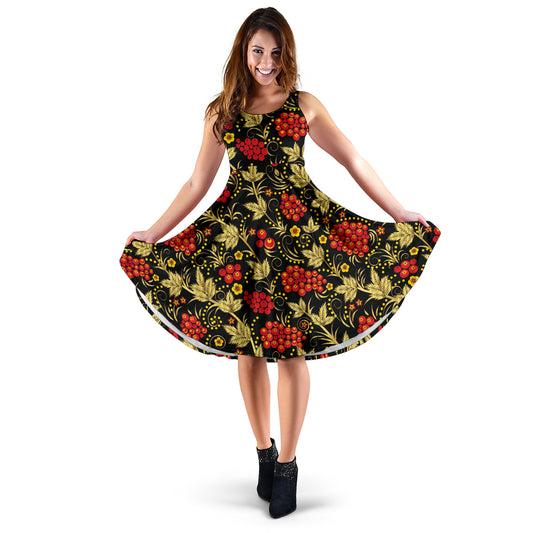 Cranberry Pattern Print Design CB02 Midi Dress