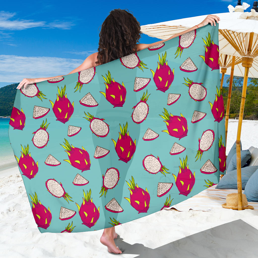 Dragonfruit Pattern Print Design DF01 Sarong Pareo Wrap