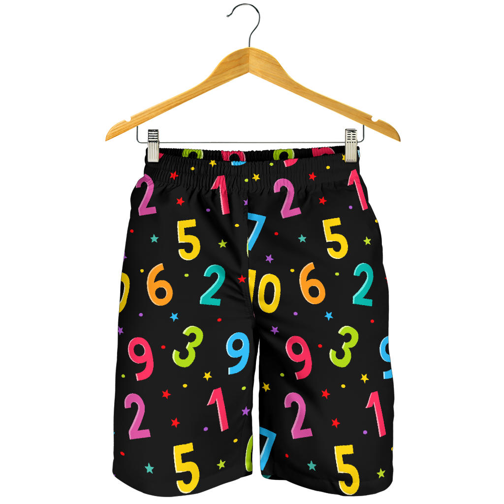 Number Pattern Print Design A04 Mens Shorts