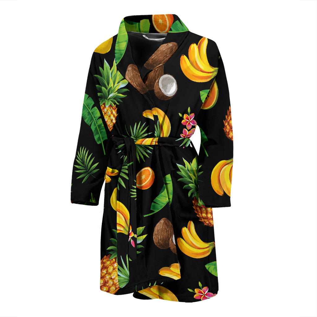 Tropical Fruits Pattern Print Design TF03 Men Bathrobe