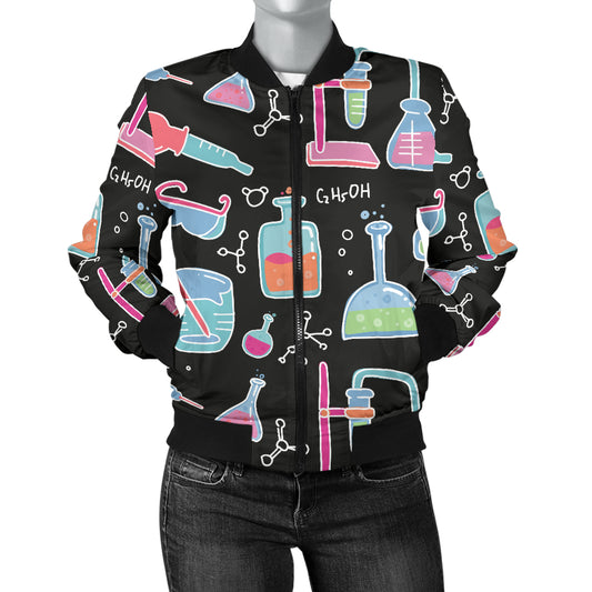 Chemical Pattern Print Design 06 Women's Bomber Jacket
