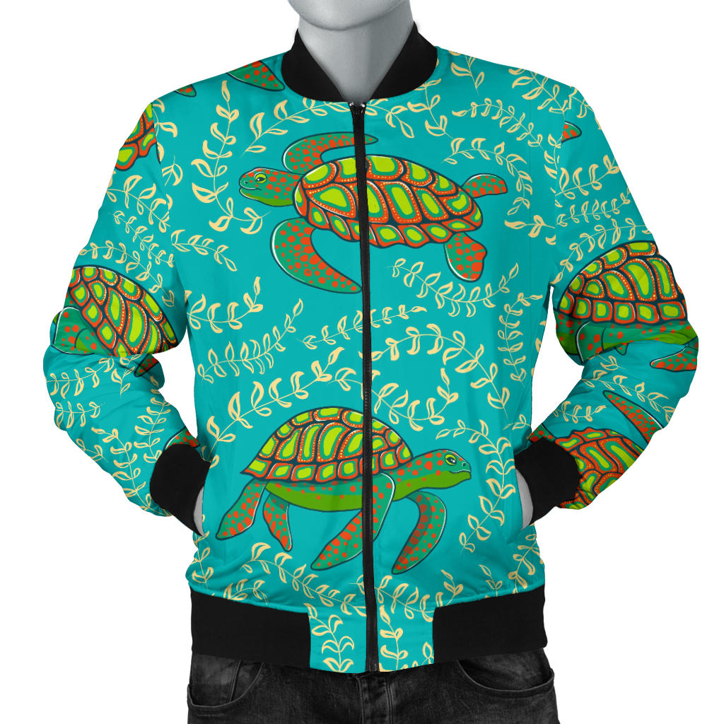 Sea Turtle Pattern Print Design T010 Men Bomber Jacket