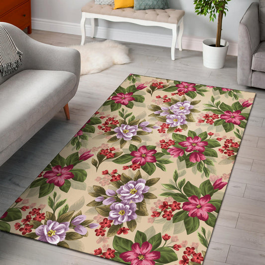 Summer Floral Pattern Print Design SF08 Area Rugs