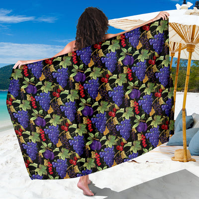 Grape Pattern Print Design GP05 Sarong Pareo Wrap