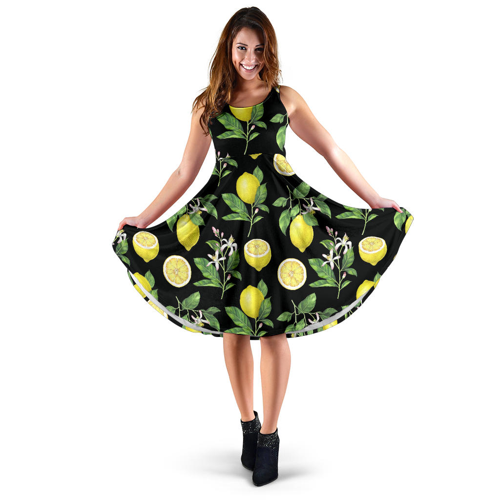 Lemon Pattern Print Design LM02 Midi Dress
