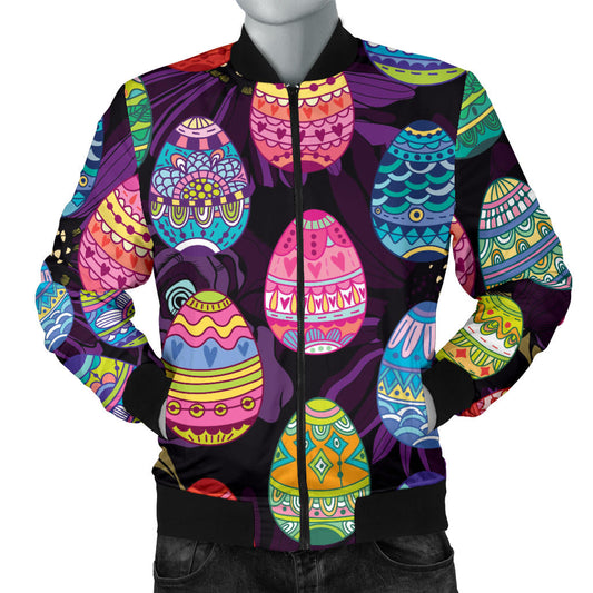 Easter Eggs Pattern Print Design RB08 Men Bomber Jacket