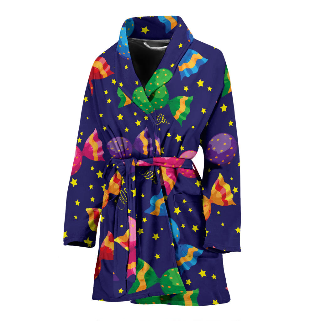 Candy Pattern Print Design CA06 Women Bathrobe