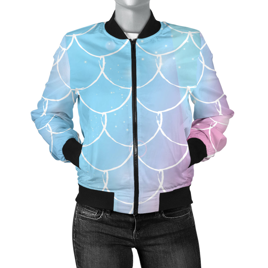 Rainbow Pattern Print Design A06 Women's Bomber Jacket