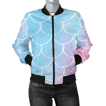 Rainbow Pattern Print Design A06 Women's Bomber Jacket