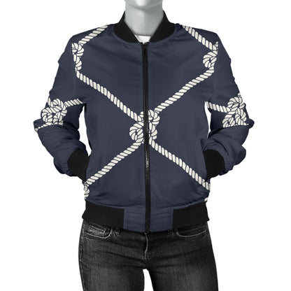 Rope Pattern Print Design A02 Women's Bomber Jacket