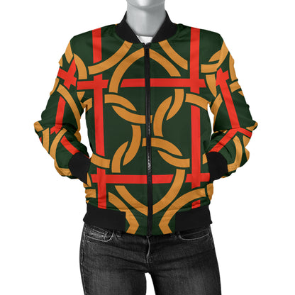 Irish Pattern Print Design 01 Women's Bomber Jacket