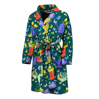 Gardening Pattern Print Design G08 Men Bathrobe