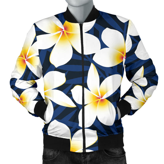 Plumeria Pattern Print Design PM026 Men Bomber Jacket