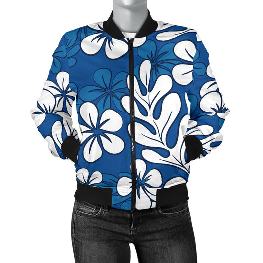 Plumeria Pattern Print Design PM015 Women Bomber Jacket