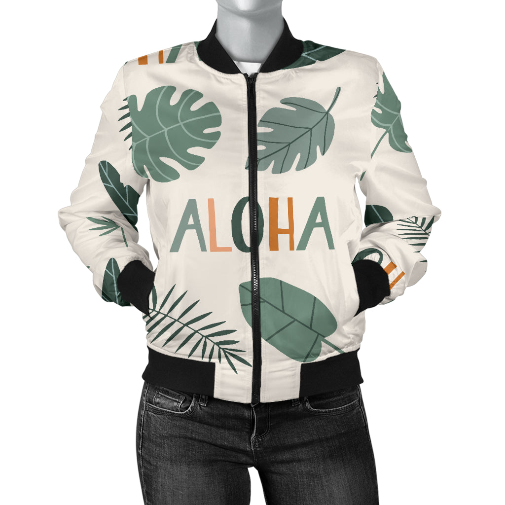 Aloha Hawaii Pattern Print Design 05 Women's Bomber Jacket