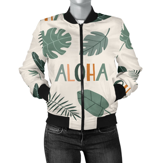 Aloha Hawaii Pattern Print Design 05 Women's Bomber Jacket