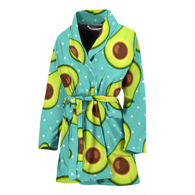 Avocado Pattern Print Design AC012 Women Bathrobe