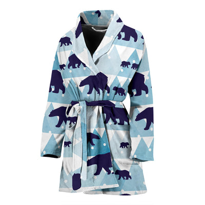 Bear Pattern Print Design BE01 Women Bathrobe