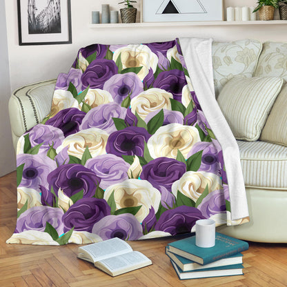 Lisianthus Pattern Print Design LT01 Fleece Blanket