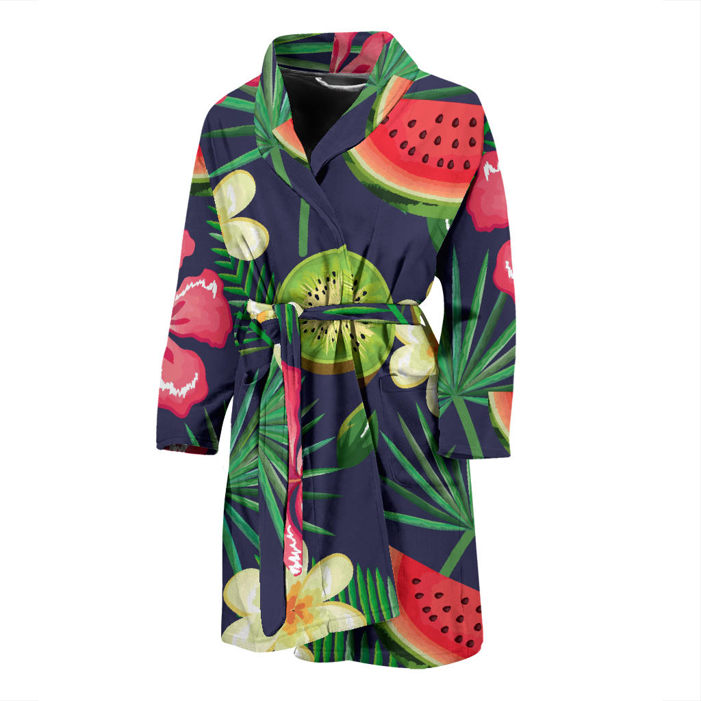 Tropical Fruits Pattern Print Design TF05 Men Bathrobe