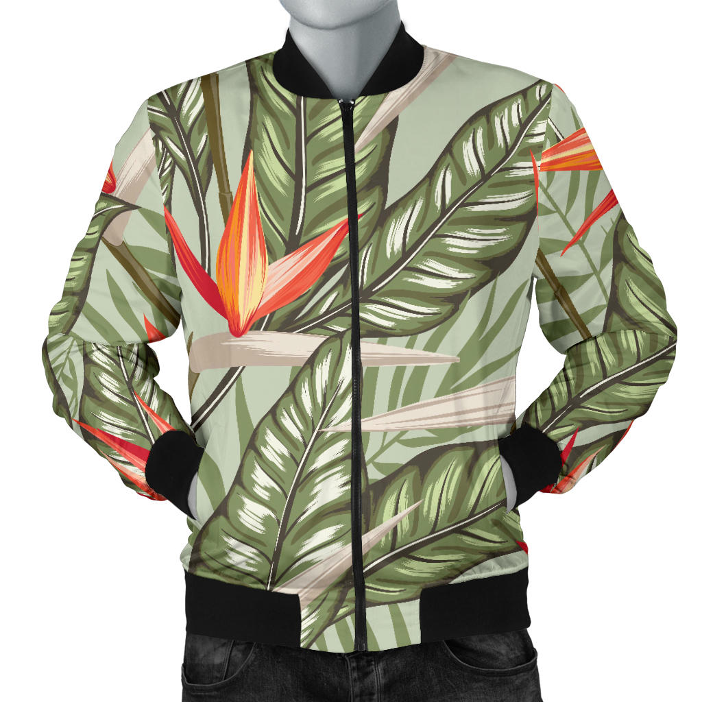Bird Of Paradise Pattern Print Design BOP08 Men Bomber Jacket