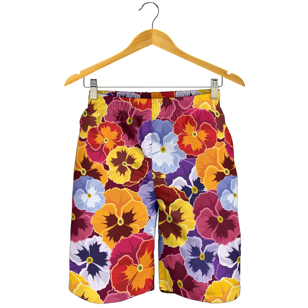Pansy Pattern Print Design PS01 Mens Shorts