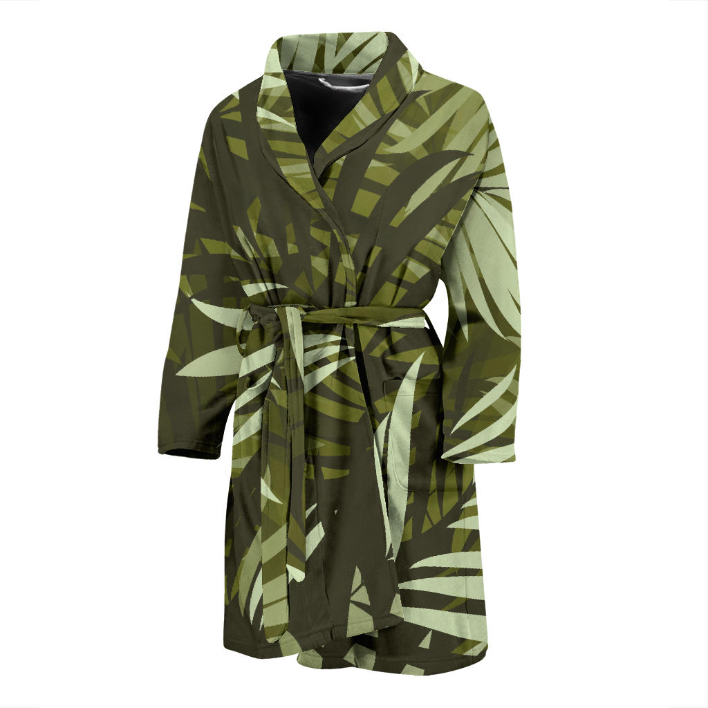 Palm Leaves Pattern Print Design PL05 Men Bathrobe