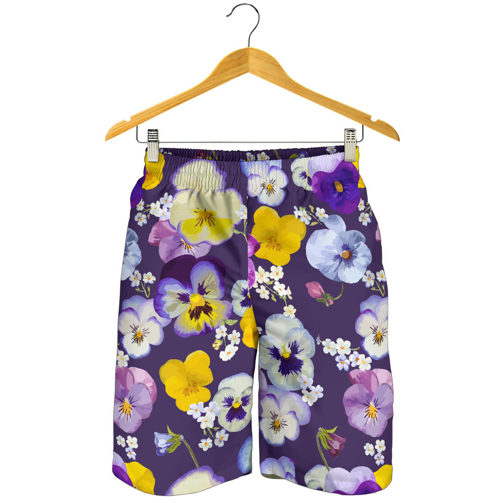 Pansy Pattern Print Design PS02 Mens Shorts