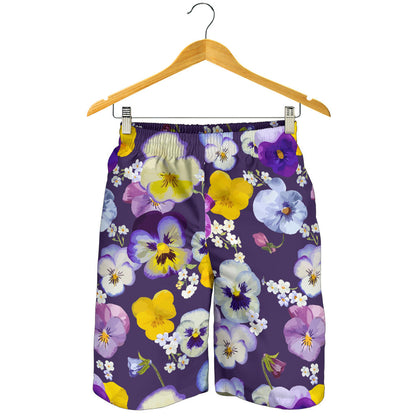 Pansy Pattern Print Design PS02 Mens Shorts