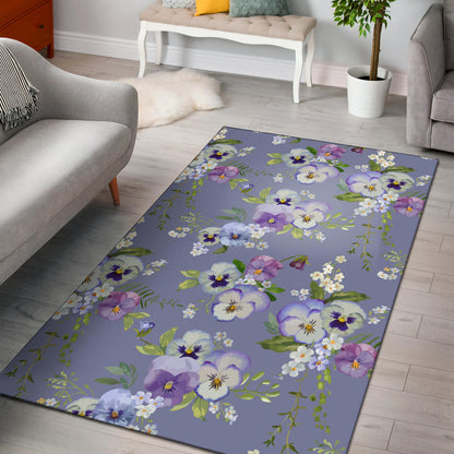 Pansy Pattern Print Design PS05 Area Rugs