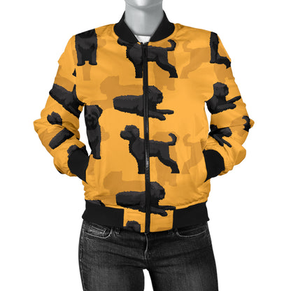 Bouviers des Flandres Pattern Print Design 01 Women's Bomber Jacket