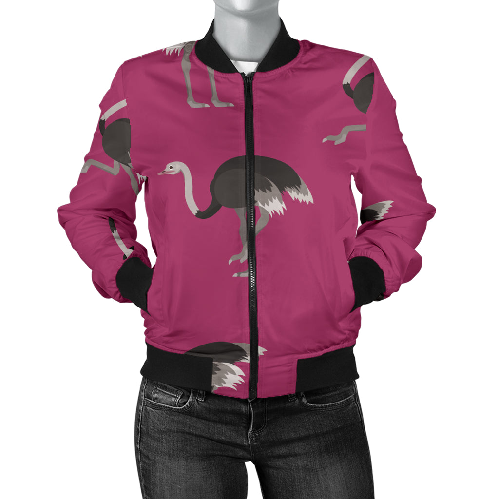 Emu Pattern Print Design 02 Women's Bomber Jacket