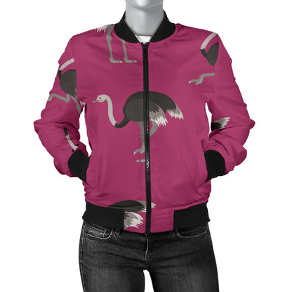 Emu Pattern Print Design 02 Women's Bomber Jacket