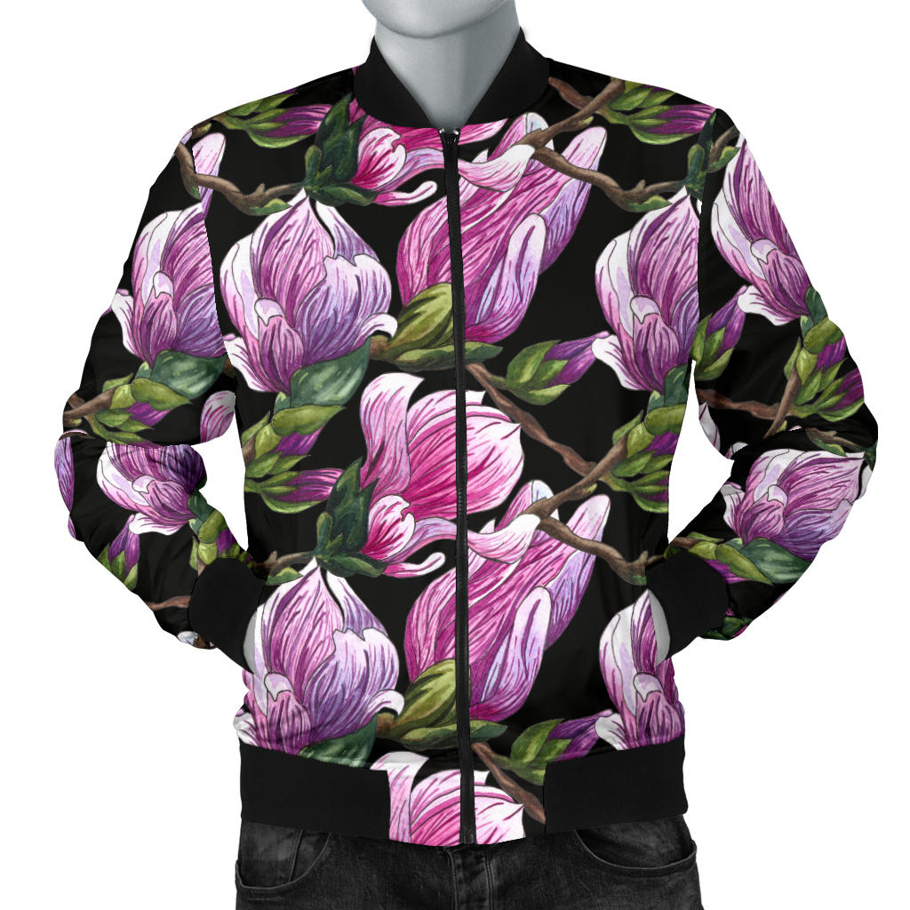 Magnolia Pattern Print Design MAG011 Men Bomber Jacket